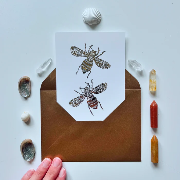 Carte de voeux "Abeilles"