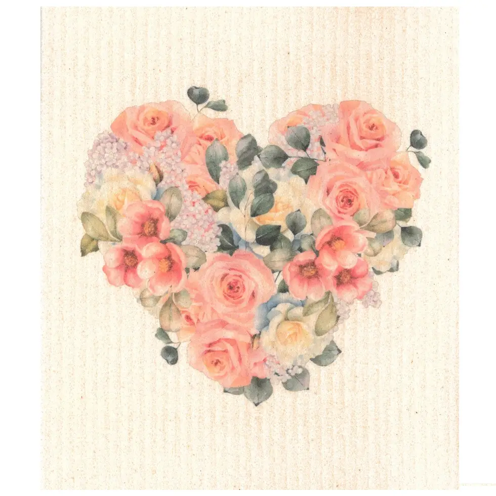 Essuie-tout Coeur de roses