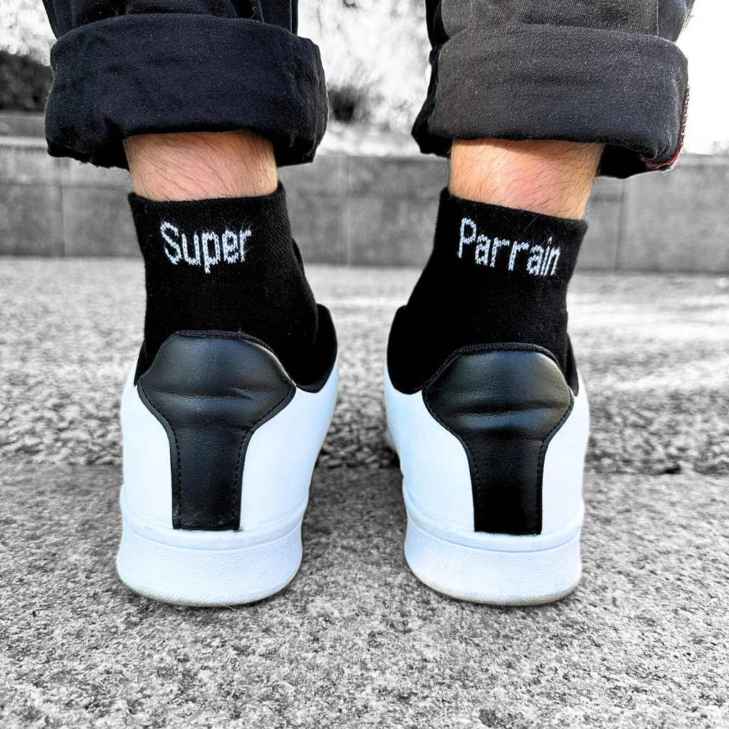 Chaussettes dépareillées Super Parrain