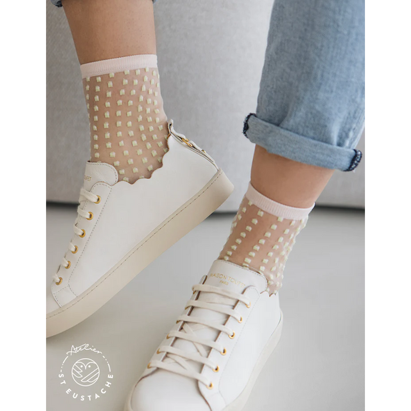 Chaussettes transparentes Crescent Dunes Mint