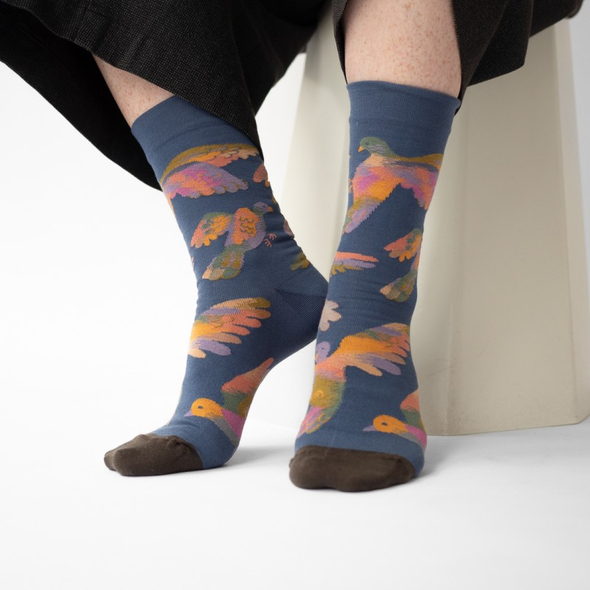 Chaussettes Oiseaux Denim