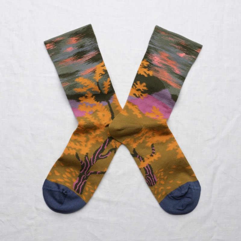 Chaussettes Paysage Absinthe