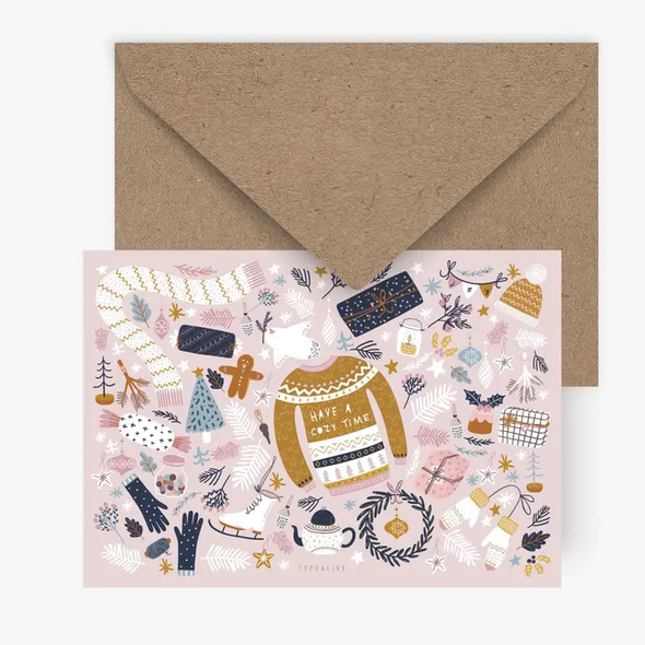 Carte postale - Noël rose