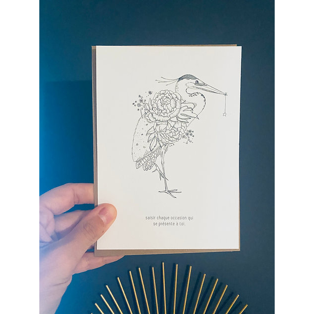 Carte de voeux - Héron