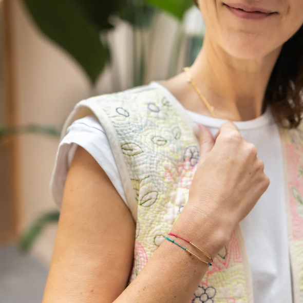 Bracelet Mon Essentiel - Cordon Emeraude