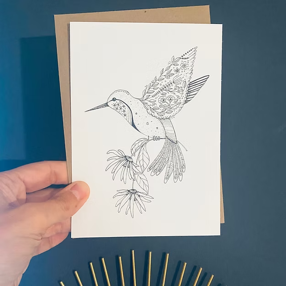 Carte de voeux - Colibri