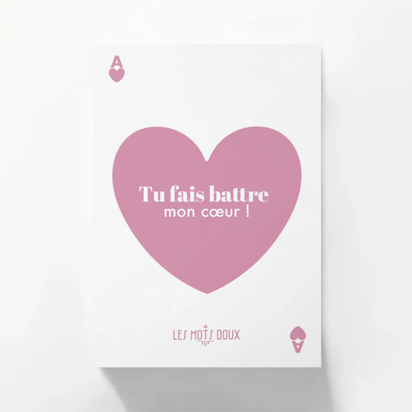 Carte postale "Tu fais battre mon coeur"