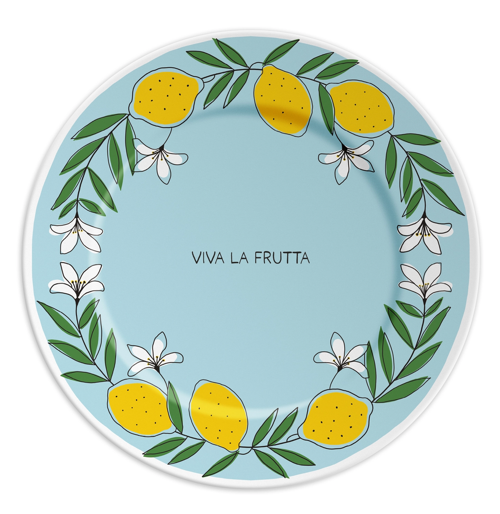 Assiette en porcelaine Viva la frutta citrons
