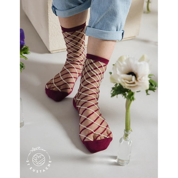 Chaussettes transparentes Broocklyn Bridge Bordeaux