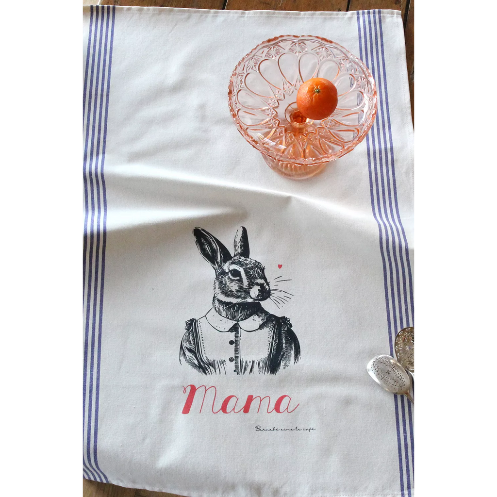 Torchon sérigraphié - Mama Lapin