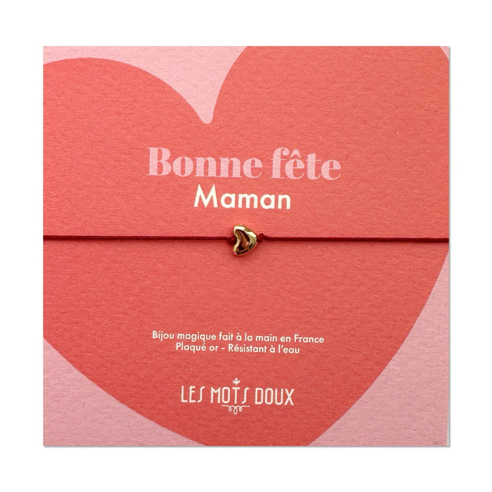 Bracelet Bonne Fête Maman - Coeur doré