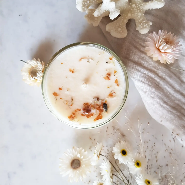 Bougie parfumée artisanale cire végétale - Musc Blanc