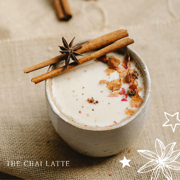 Bougie parfumée artisanale cire végétale - Thé Chai Latte
