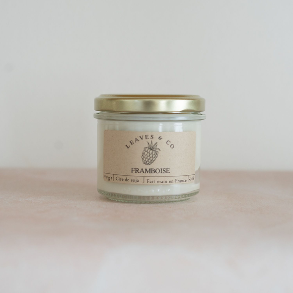 Bougie parfumée artisanale cire végétale - Framboise