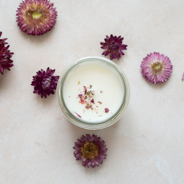 Bougie parfumée artisanale cire végétale - Framboise
