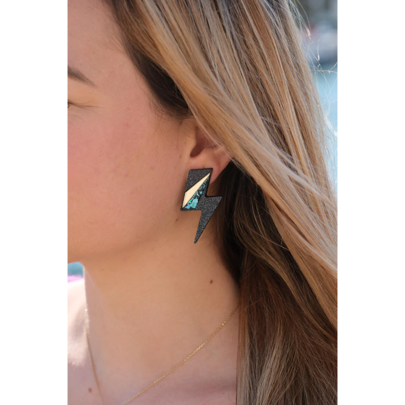 Boucles d'oreilles Maxi Eclairs - Turquoise
