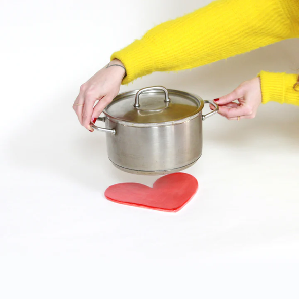 Le dessous de plat - Coeur rouge