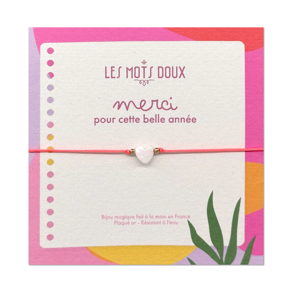 Bracelet coeur "Merci pour cette belle année"