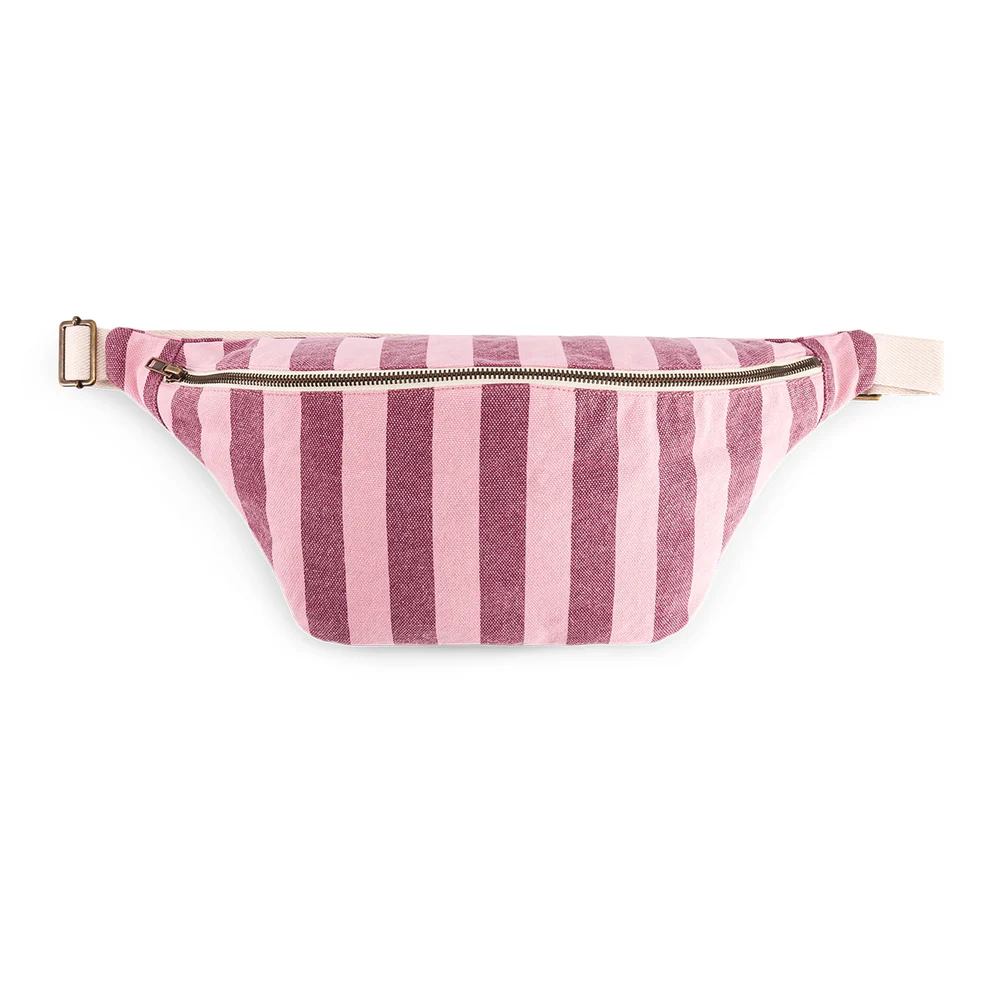 Sac banane Rayures Bordeau / Flamingo