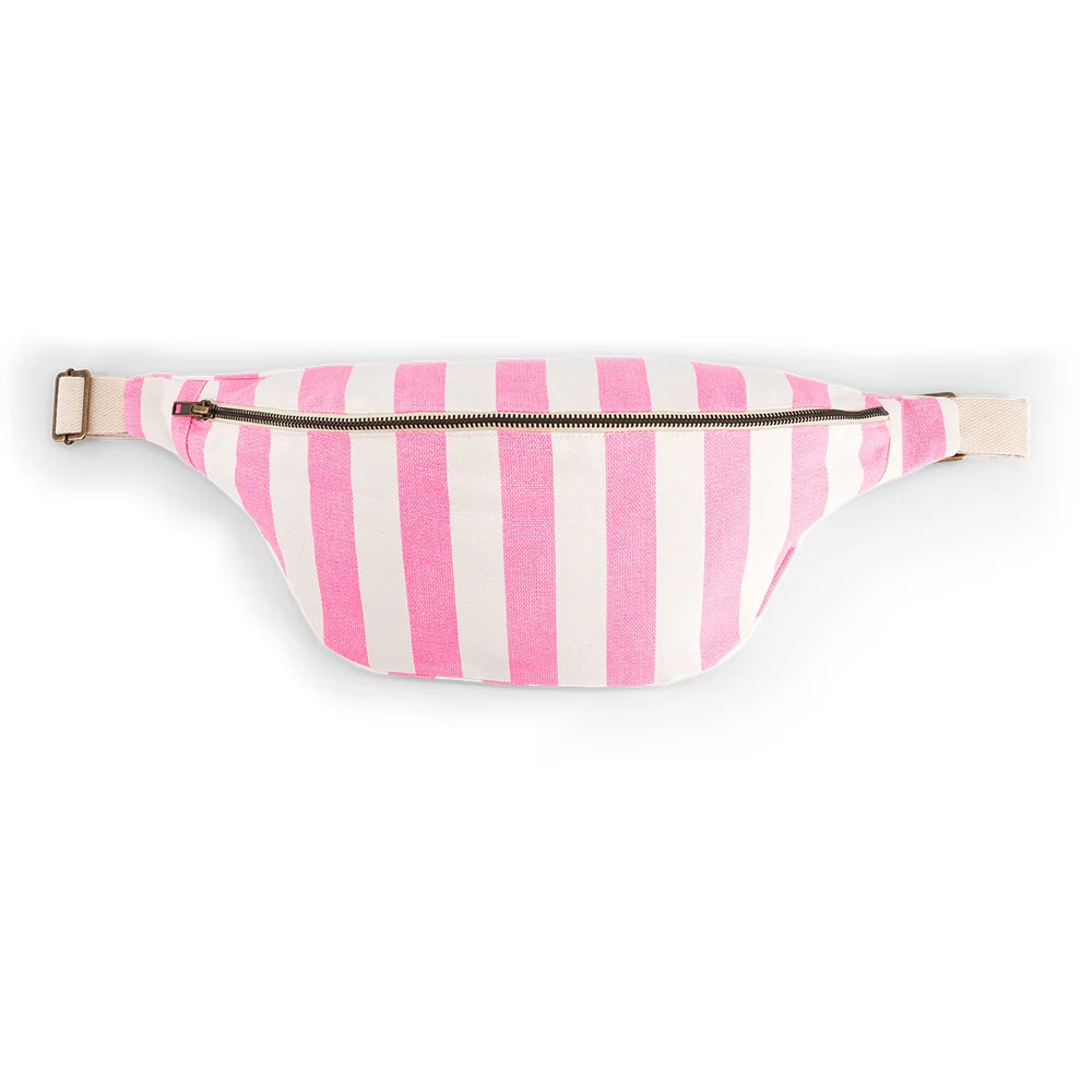 Sac banane Rayures Rose fluo