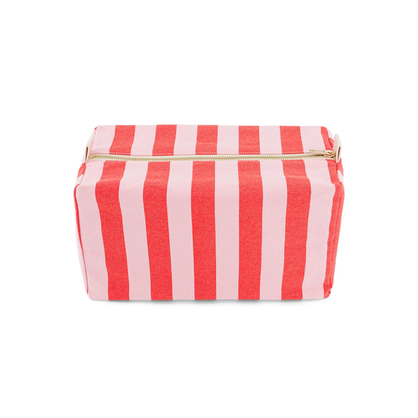 Trousse de toilette Vic - Rayures Candy pink / Rouge