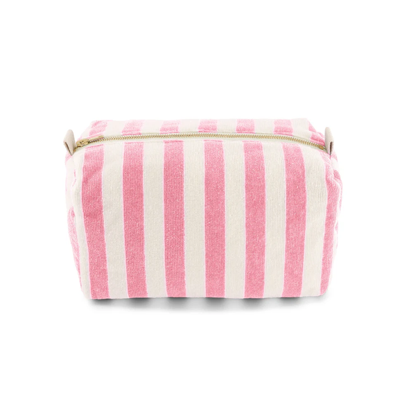 Trousse de toilette Vic - Coton éponge - Rayures Strawberry