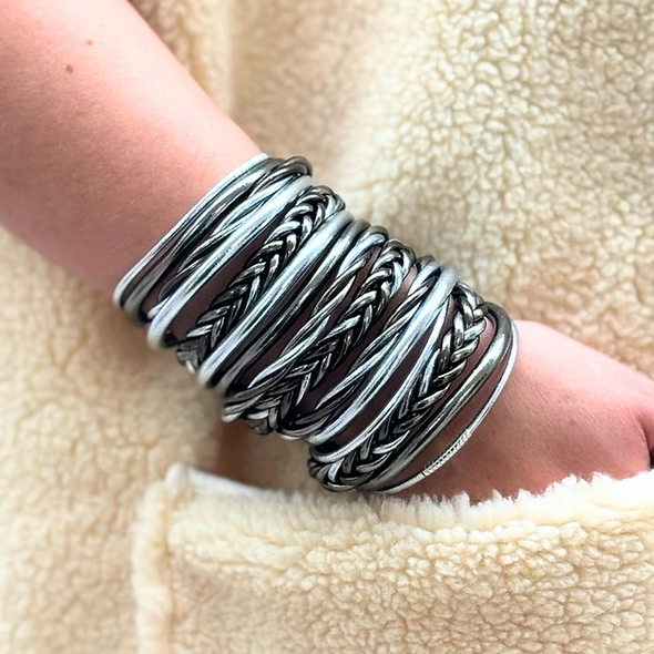 Bracelet Jonc Bouddhiste Mantra - Silver