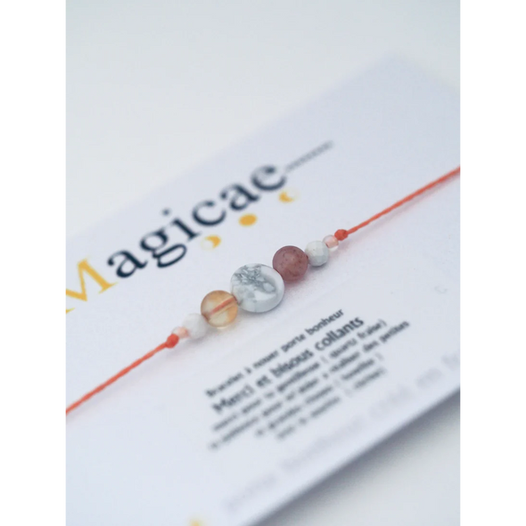 Bracelet porte bonheur - Merci et bisous collants