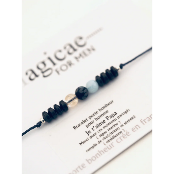 Bracelet porte bonheur Homme - Je t'aime Papa