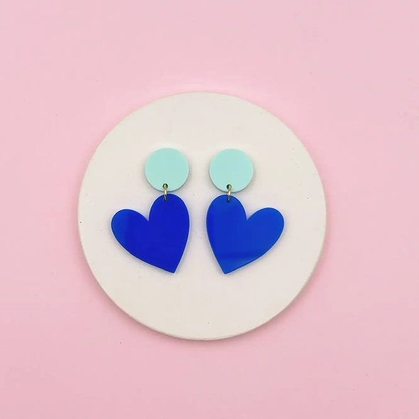 Boucles d'oreilles Coeurs Bicolores