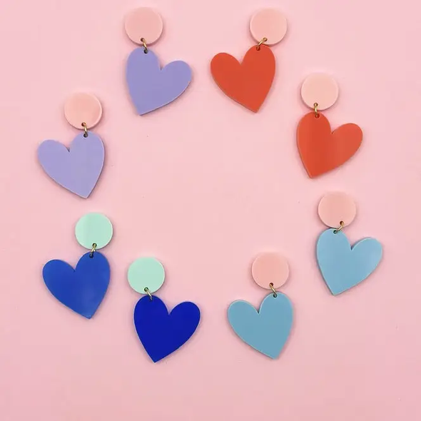 Boucles d'oreilles Coeurs Bicolores