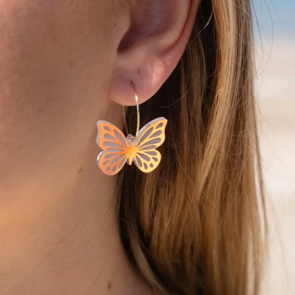 Boucles d'oreilles Créoles Papillons