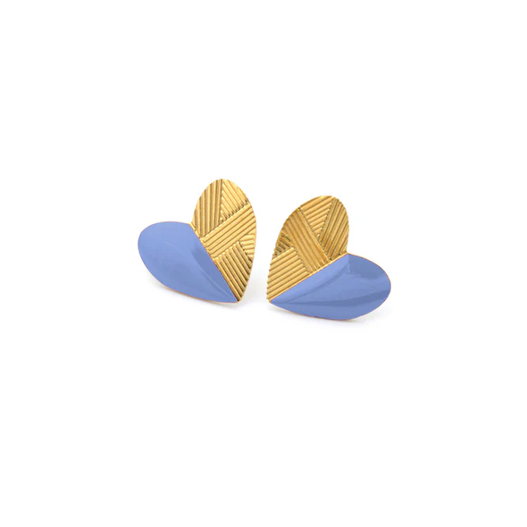 Boucles d'oreilles bi-matières coeur