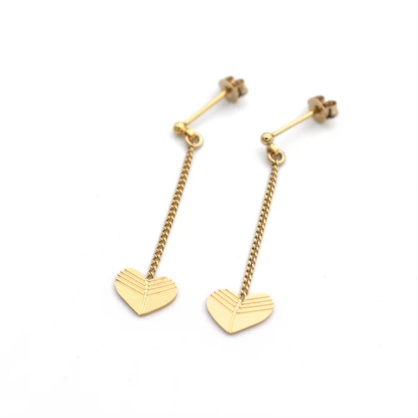 Boucles d'oreilles pendantes Coeur