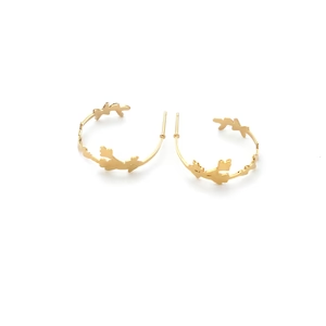 Petites boucles d'oreilles créoles Herbes folles