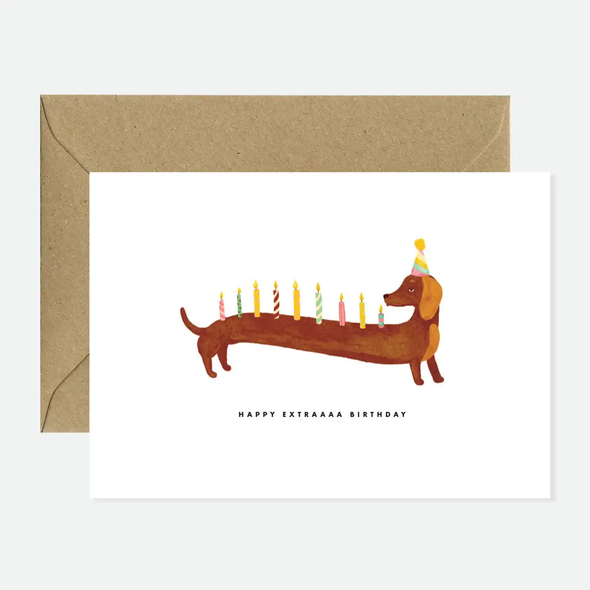 Carte Enveloppe Happy birthday teckel