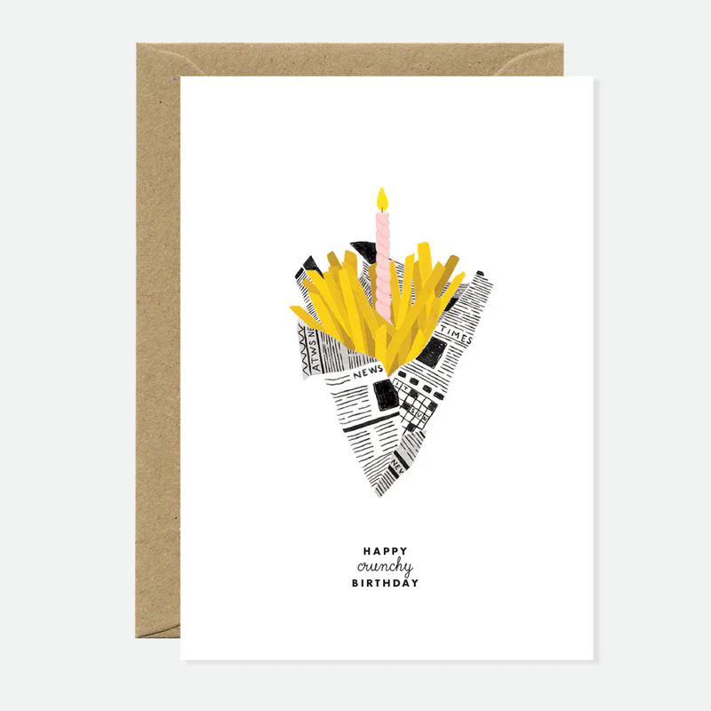 Carte Enveloppe Happy birthday Frites