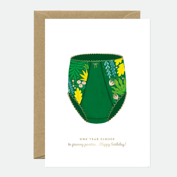 Carte Enveloppe Happy birthday Granny Panties