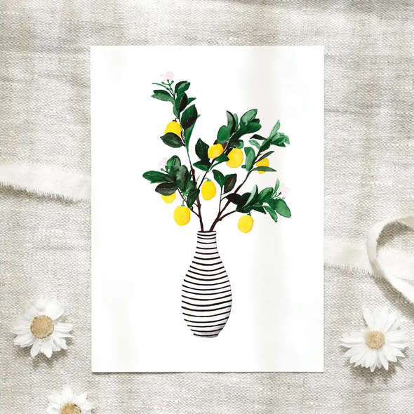 Carte postale - Vase de citrons