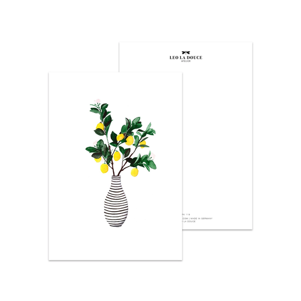 Carte postale - Vase de citrons