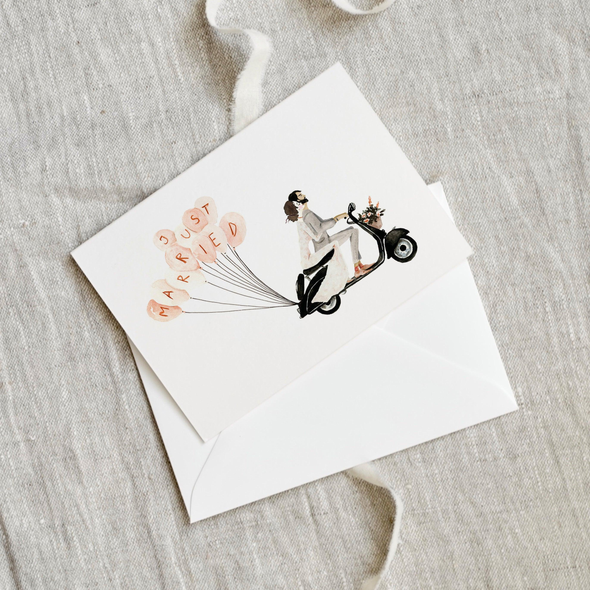 Carte de voeux Just married | Scooter