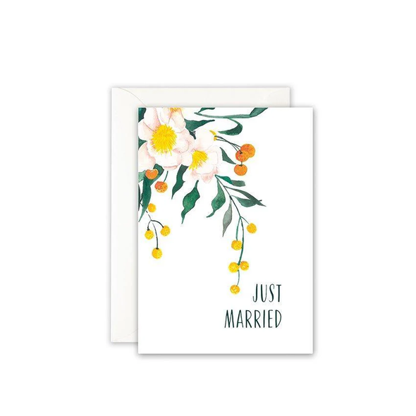 Carte de voeux Just married | Fleurs