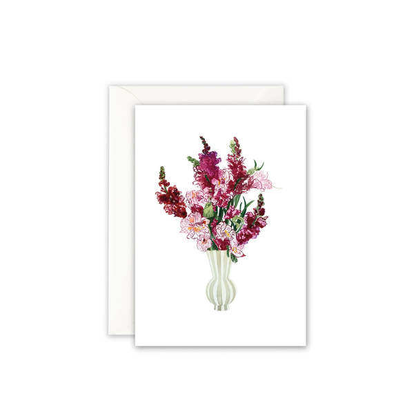 Carte de voeux Bouquet de fleurs roses