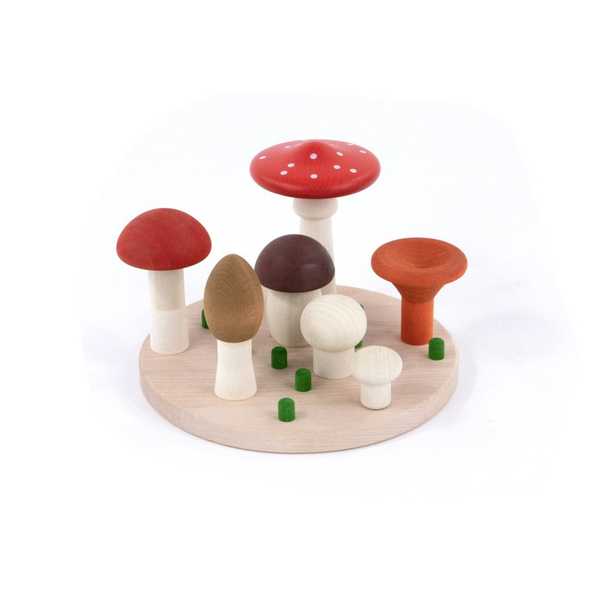 Jeu en bois champignons