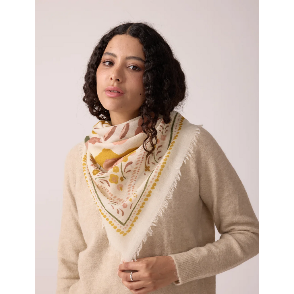 Foulard Balkans en Laine et Soie - Bronze
