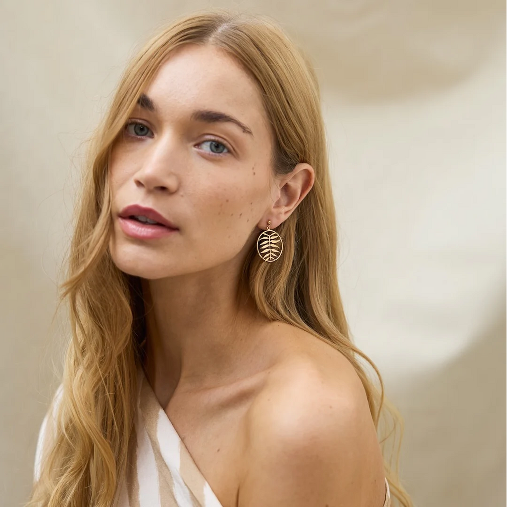 Boucles d'oreilles créoles Feuillage