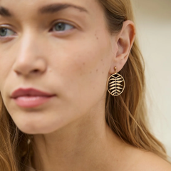 Boucles d'oreilles créoles Feuillage