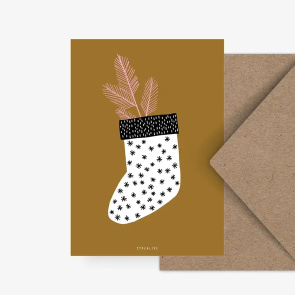 Carte postale - Chaussette de Noël