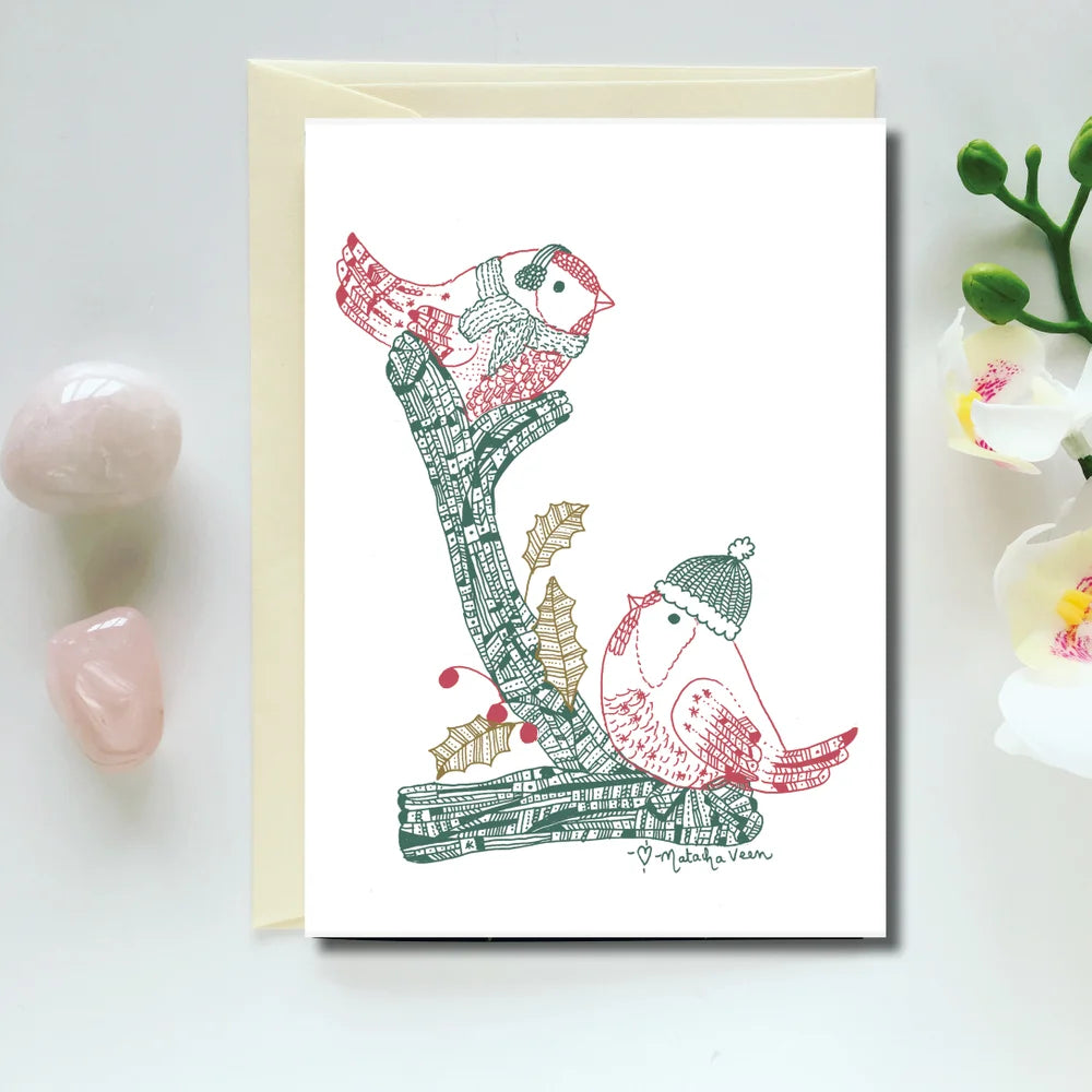 Carte de voeux "It's cold outside Birds"