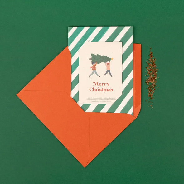 Carte de voeux - graines à semer - Merry Christmas